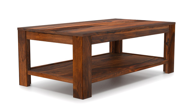 Stripto Coffee Table With Shelves(Teak)